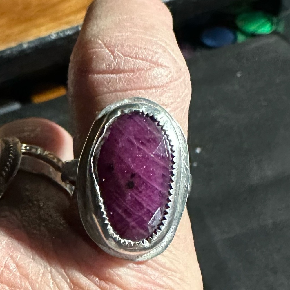 Sterling Silver, Ruby Artisan Made Ring - image 2